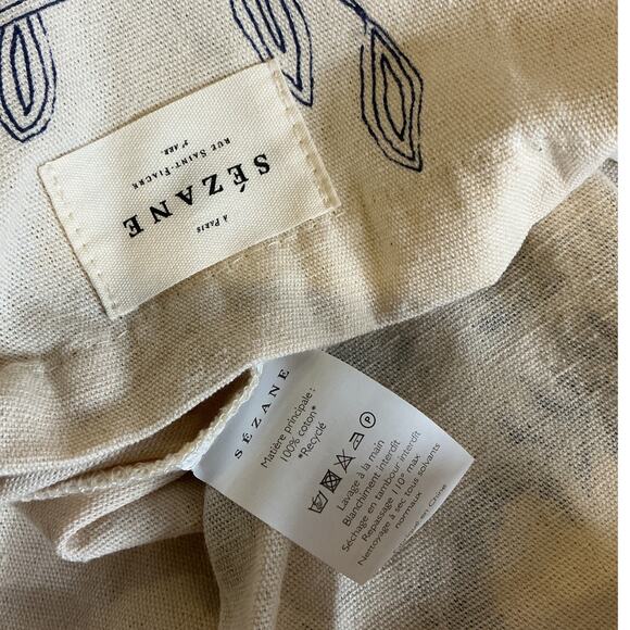 Sezane Printed Navy Blue Paraiso Tote Bag - Picture 5 of 5